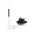 Leather Torn Premium Collar and Adjustable Leash 100 cm Black