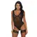 Fantasy Lingerie Sheer Temptation Teddy XL Black - Deep V Lace Detail
