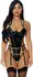 Your Missing Link Teddy XL Vinyl Bodysuit with Gold Chain Details