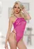 Daphne Teddy Hot Pink Elegant Mesh Lingerie One Size