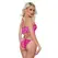 Daphne Teddy Hot Pink Elegant Mesh Lingerie One Size