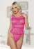 Dreamgirl Heather Lace Intimate Body Teddy Hot Pink One Size