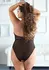 Dreamgirl Mesh & Eyelash Lace Otvoreni Tedi Plus Size Crni 2X/3X