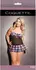Dreamgirl Plus Size Chemise with Plaid Accents and Adjustable Straps