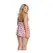 Dreamgirl Lip Print Babydoll Set Plus Size White Adjustable Straps