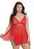 Dreamgirl Plus Size Babydoll Set with Scalloped Lace Trim, Adjustable Straps