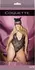 Leg Avenue Plus Size Lace Open-Back Teddy & Cat Mask Set Black