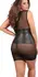 Roxanne Plus Size Mini Dress Wetlook Mesh Black Elegant Design