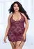 Leg Avenue Plus Size Lace Garter Slip Dress with Underwired Cups