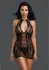 Elegant Moments Fishnet & Lace Chemise, One Size, High Neck Design