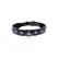 Royal Vixen Leather Collar with Rhinestones Adjustable Black-Purple 18.5in
