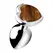 Master Series Tiger Eye Heart Intimate Plug Small - Brown Gem Design