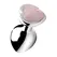 Master Series Rose Quartz Heart Medium Plug - Aluminum & Gemstone Pink