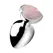 XR Brands Rose Quartz Heart Anal Plug Large - Aluminum & Gemstone Pink