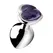 XR Brands Amethyst Heart Medium Intimate Plug - Aluminum & Gemstone