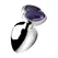 XR Brands Amethyst Heart Plug Large - Aluminum & Amethyst, 3.3'' Purple