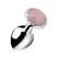 XR Brands Rose Quartz Gem Plug Medium - Aluminum, Pink Crystal Base
