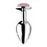 XR Brands Rose Quartz Gem Plug Medium - Aluminum, Pink Crystal Base