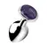 XR Brands Amethyst Gem Metal Plug Medium - Aluminum, Purple Stone