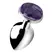 XR Brands Large Aluminum Intimate Plug with Amethyst Gem, Purple