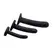 XR Brands Strap-On Silicone Set 3-Piece Black Adjustable Harness