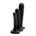 XR Brands Strap-On Silicone Set 3-Piece Black Adjustable Harness