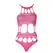 OUCH! Neon Bodysuit sa Grčkim Dekoltom - UV Reaktivan, Neon Roze/Zelen