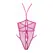 Nicola Teddy S/M Open Cup Mesh Bodysuit Hot Pink Adjustable Straps