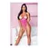 Dreamgirl Nicola Mesh Teddy Open Cup L/XL Vruće roze sa podesivim trakama