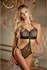 Dreamgirl Halter Lace Teddy sa podesivim trakama, otvoren dizajn, crna