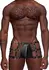 Male Power Vulcan Cut Out Cage Shorts S/M Black - Studded Strap Design