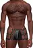 Male Power Vulcan Cut Out Cage Shorts S/M Black - Studded Strap Design