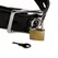 Ouch! Premium Open Mouth Plug Head Harness Black - Adjustable Leather Design
