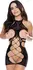 Magic Silk Halter Mini Dress Black One Size - Seamless Cutout Design