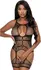 Magic Silk Halter Merrywidow Bodysuit with Gartered Thigh Cuffs Black OS