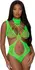 Magic Silk Seamless Teddy Jedna veličina Lime – visoki izrez, mrežasti akcenti