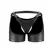 Male Power Poseidon L/XL Black Open Crotch & Back Shorts with Thong