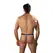 Male Power Tormentor Choker G-String L/XL Black - Decorative Panel Design