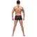 Male Power Zip It Short XL Black - Wet-Look with Diagonal Zip Detail
