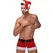 Male Power Santa-Inspired Costume Set L/XL - Festive Plush Trim
