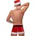 Male Power Santa-Inspired Costume Set L/XL - Festive Plush Trim