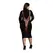 Passion Carme XI Plus Size Elegantna Haljina sa Visokim Okovratnikom Crna XL-XXXXL