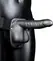 Ouch! Ribbed Hollow Strap-On 21 cm - Adjustable Intimate System with Balls