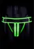 Ouch! Prugasti jockstrap S/M koji svetli u mraku - Fluorescentni zeleni akcenat