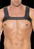 Ouch! Neoprenski grudni harness S/M - Podesivo udobno pristajanje, crni