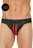 Svenjoyment Plain Front Zip Leather Jockstrap Black L/XL
