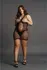 Peek-A-Boo Plus Size Visoki vrat Mrežasta haljina sa čipkom XXL-5XL
