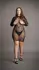 Rimba Plus Size Dugi rukav Mrežasta haljina Crna XXL-5XL