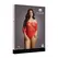 Mapale Plus Size Lace Rhinestone Teddy sa 3/4 Rukavima, Crna
