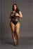 Leg Avenue Plus Size Kontrastni Mrežasti Teddy XXL-5XL Crni Mrežasti Dizajn